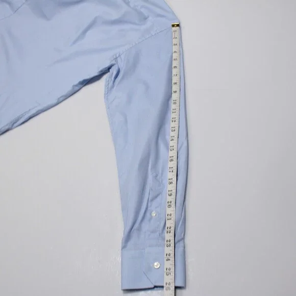 Eton NWD Dress Shirt Size 39 15.5 Contemporary Roughly Solid Blue 100% Cotton - Picture 5 of 12